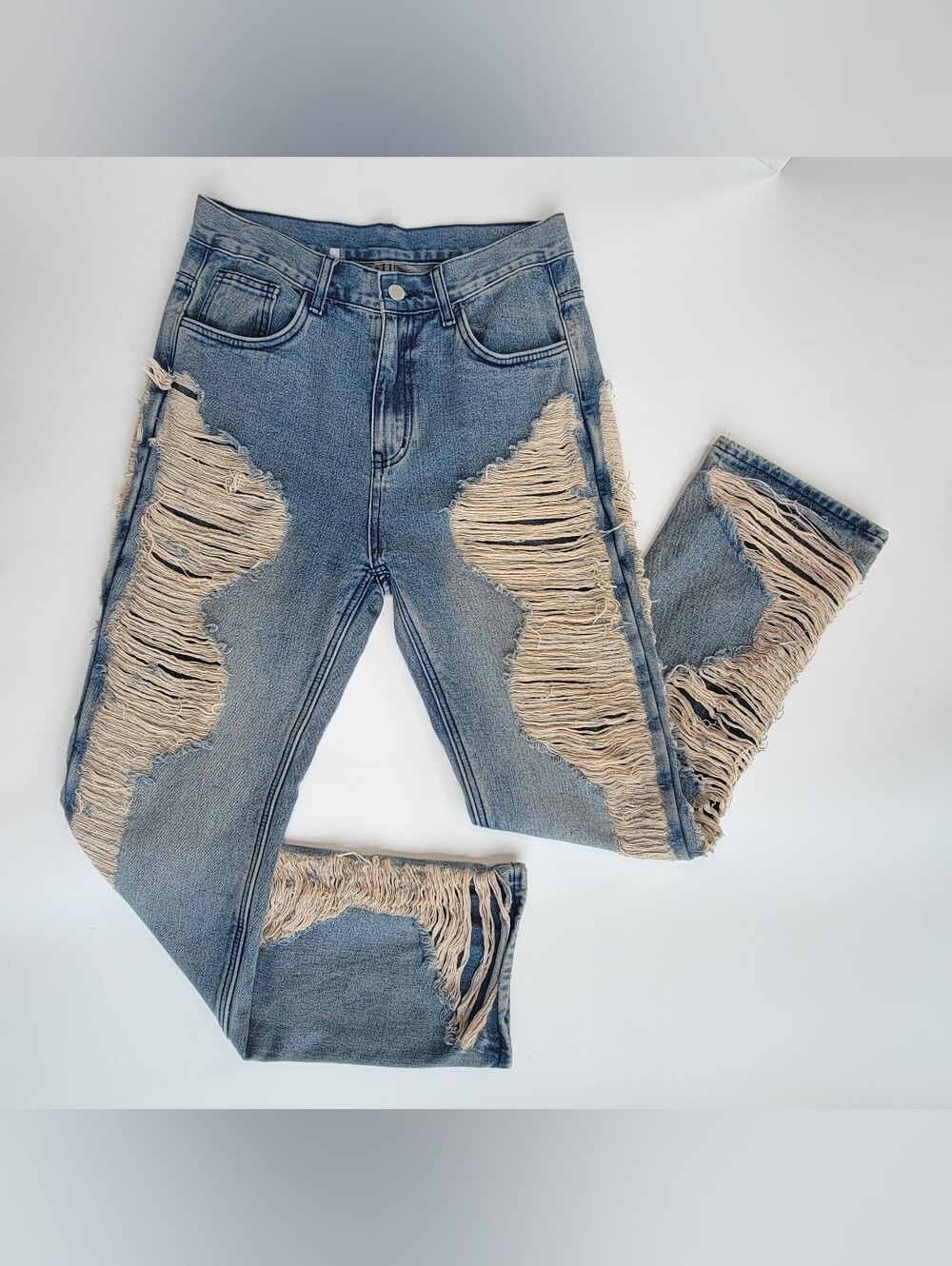 Aelfric Eden Jeans Size 30 Distressed Destroyed High Rise Straight Leg Y2k 90s